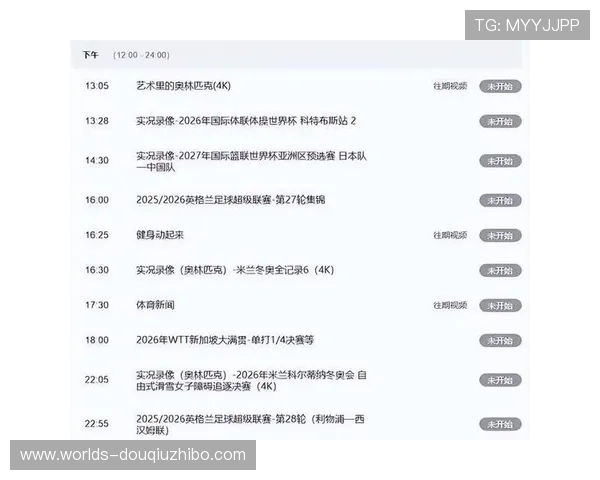 斗球直播app的热门赛事推荐与直播时间安排一览表方便用户合理安排观看